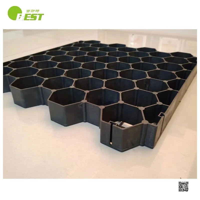 5 cm 7 cm high plastic permeable turf ground reinforcement grid mat with ASTM standard for driveway and horse equestrian court