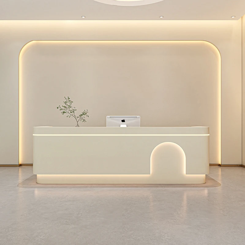 Brand Furniture Dental Clinic Reception Desk Simple Beauty Salon Cashier Wood Products for Office Use