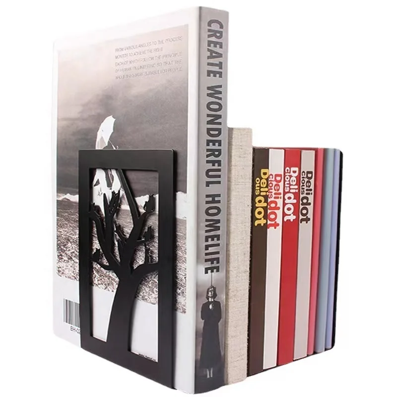 New product custom design decorative Metal Bookend Heavy Duty Bookends for Shelves Offices School and Home