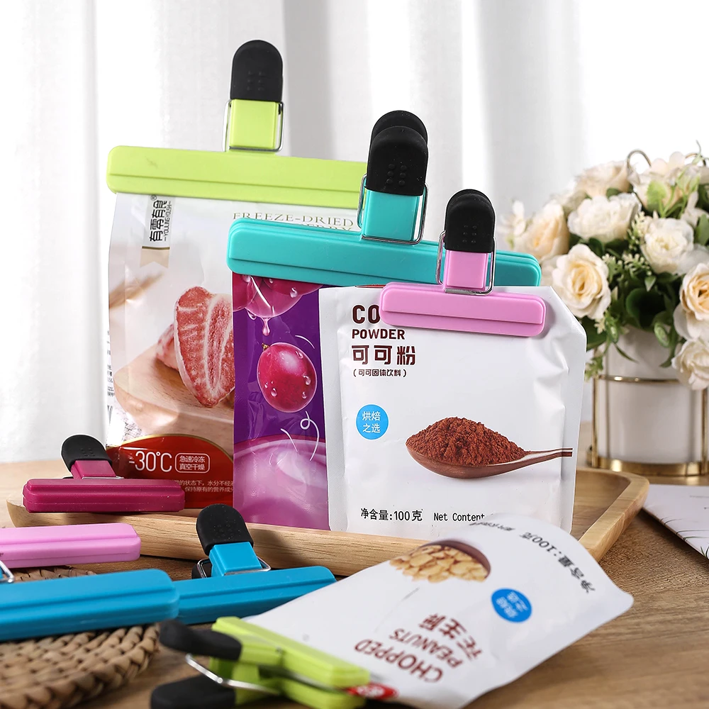 Manjia  Extra Large Colorful Plastic Sealing Clip Preservation Snack Grocery Bag Sealing Clip Large Snack Food Bag Sealed Clip