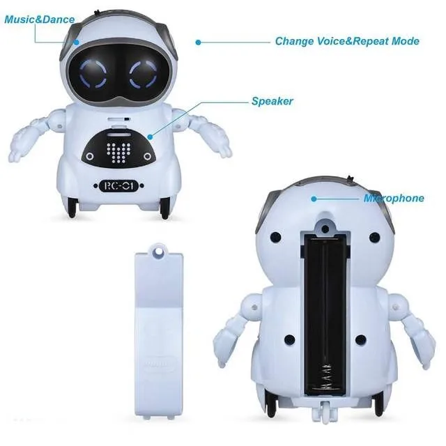 RC-01 Mini Pocket Robot for Kids with Interactive Dialogue Conversation