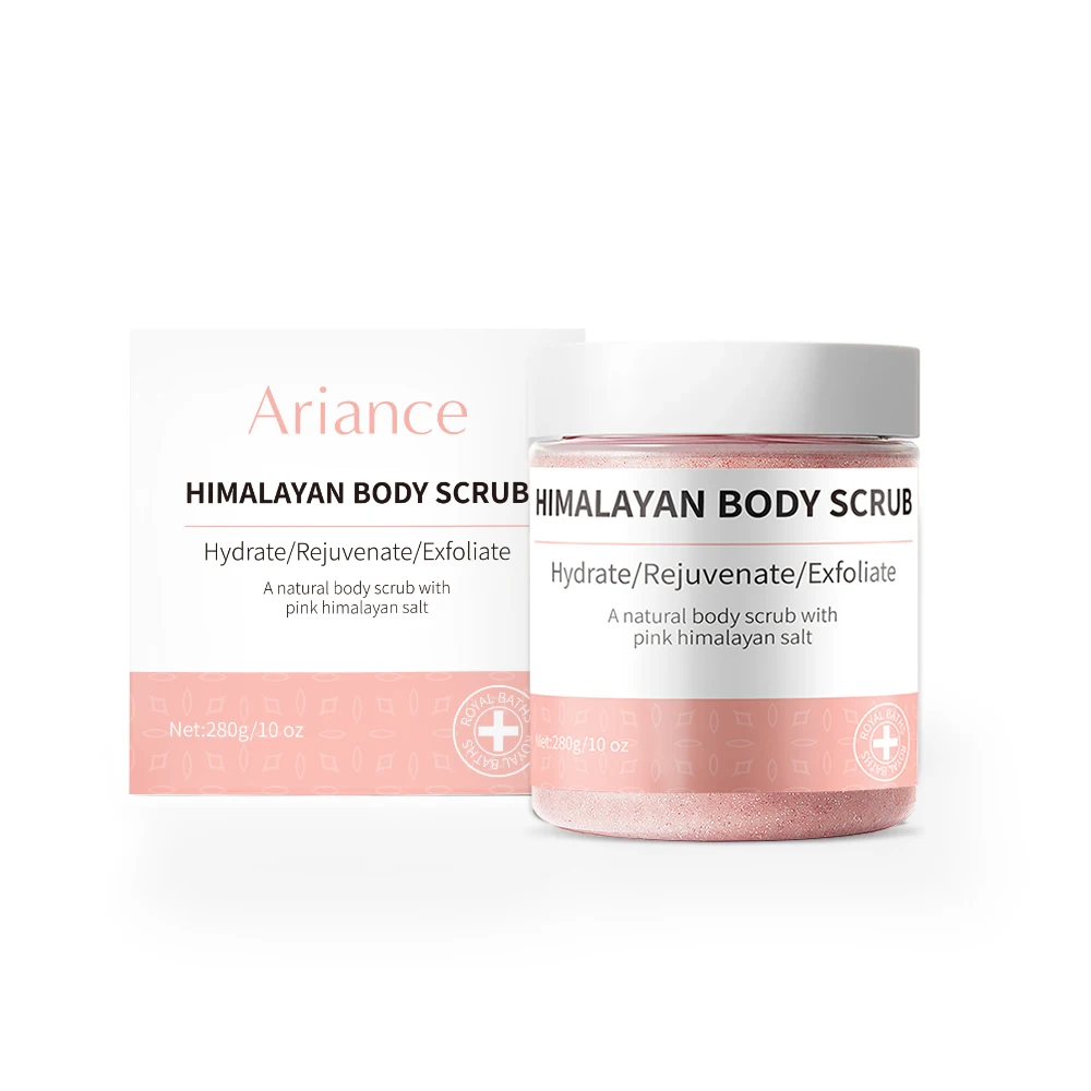 Бесплатный образец Глубокая очистка отшелушивающая ГИМАЛАЙСКАЯ СОЛЬ кофе скраб для тела частная этикетка 250