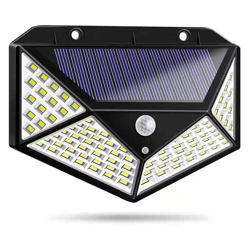 Outdoor 100 LEDs 4 Sides 3 Modes Illumination Waterproof Motion Sensor Solar Garden Light Led Solar Interaction Wall Lamp