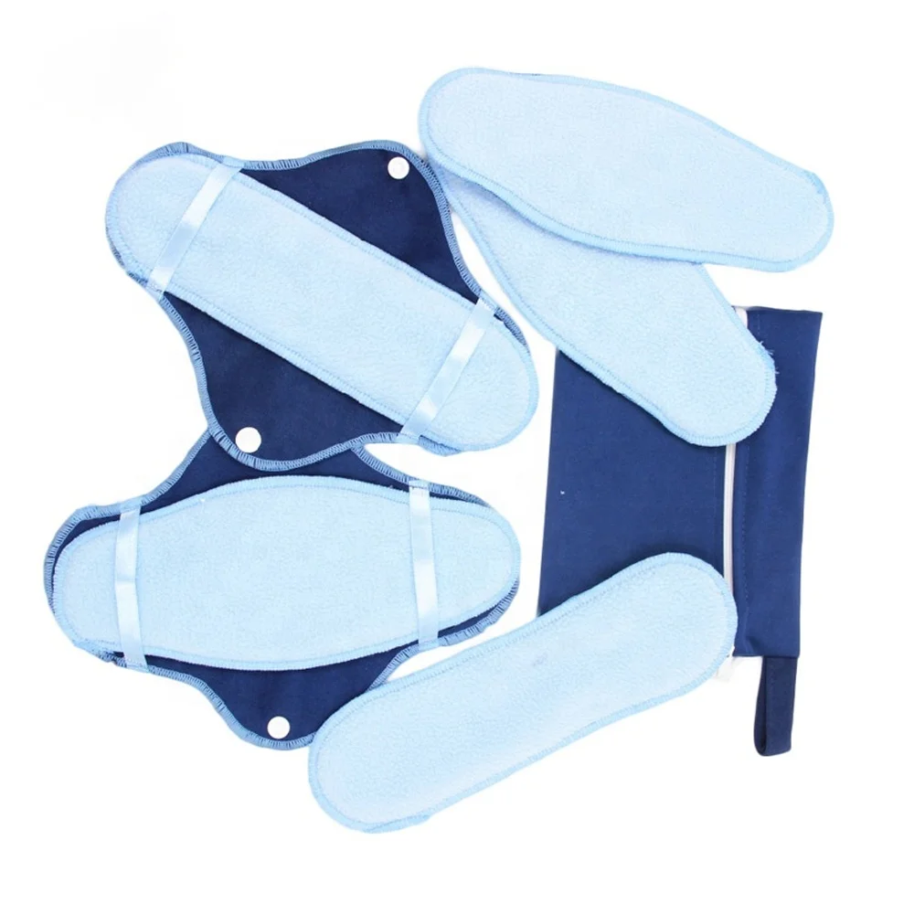 Wholesale custom no fluorescent agent Non-disposable organic fabric washable sanitary napkin