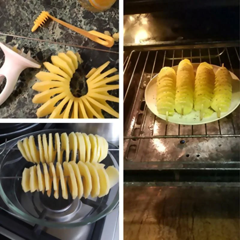 Kitchen Accessories Potato Cucumber Vegetable Spiral Cutter for Home And Barbecue Use