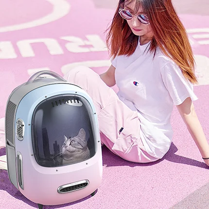 PETKIT Eversweet Outing Portable Transparent Space Capsule Expandable Breathable Backpack Pet Cat Dog Travel Carrier Carring Bag