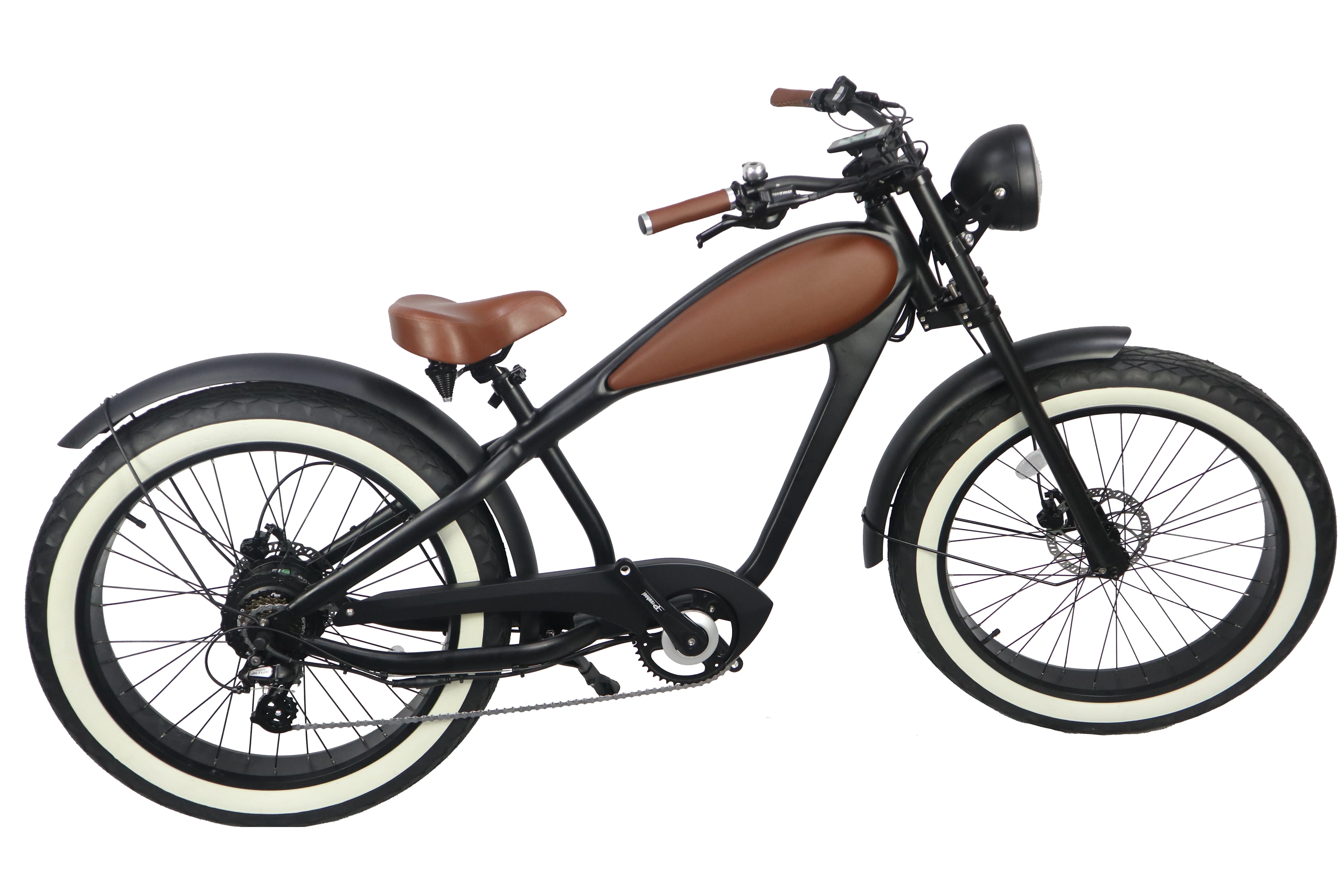  Высокой мощности 48V 750W винтажный электрический велосипед горный 26 дюймов с толстыми покрышками детский Cafe