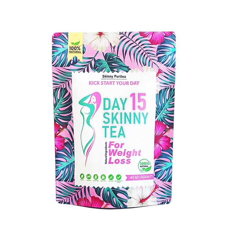 Custom Printed 28days Weight Loss Skinny fit Slim Diet Detox Tea Packaging Bags