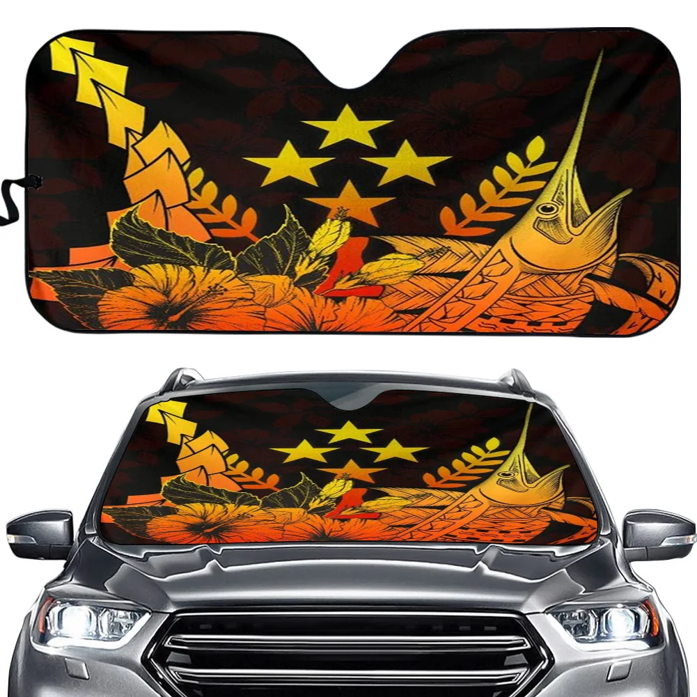 
Polynesian Kosrae Design Car Sunshade Customized Photo Auto Sunshade UV Reflecting Double Layer Insulated Bubble Foil In Bulk 