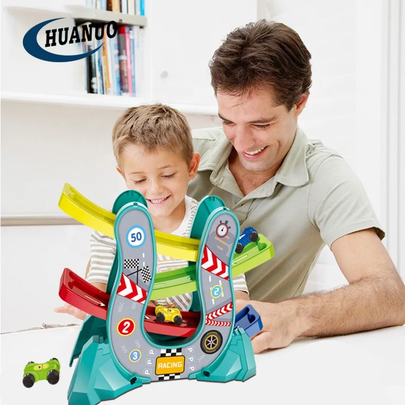 Популярные 3-х слойные мини гоночный автомобиль игрушки трек гоночного автомобиля пандусы для детей ясельного возраста