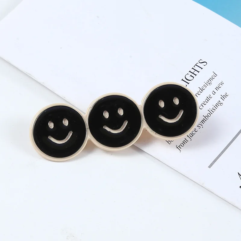 Fashion Cute Sweet Styling Makeup Pretty Lovely Smile Face Heart Alligator Makeup Hair Clips Custom LOGO