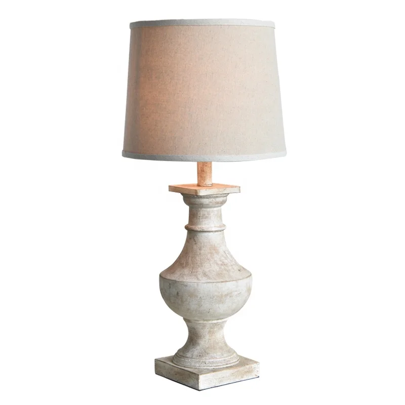 new American table lamp retro art wood lamp living room side lamp