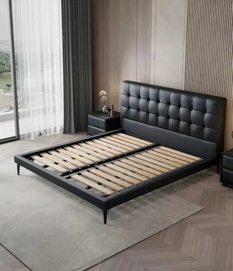 Дешевая мебель для спальни деревянная двуспальная кровать размера «Queen-Size» полноразмерная