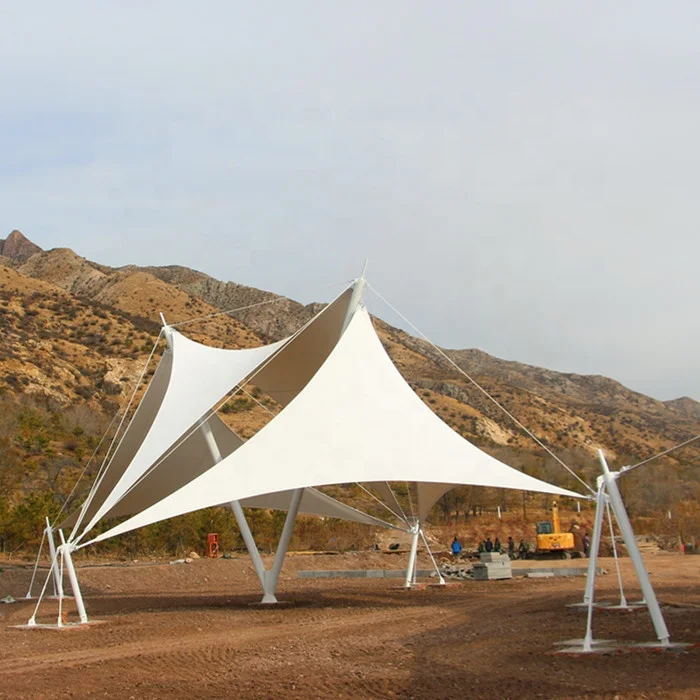 Waterproof PVDF landscape design tensile shade membrane structure supplier in China