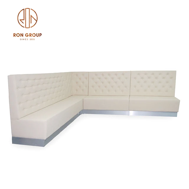 Wholesales Banquet Hotel Commercial Furniture White Color Fabric Dining Room Chair Cafe Single Seating Leisure Restaurant Booths