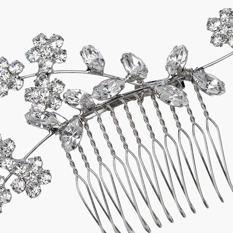 Женский гребень для волос свадебный аксессуар с кристаллами и цветами из циркония