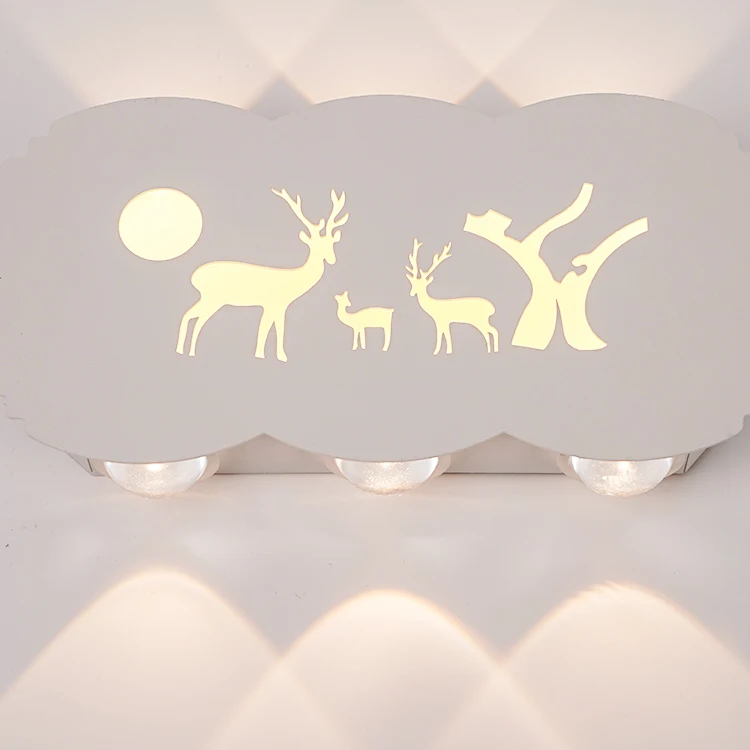 AKKO STAR Hot Selling High Tempera-Ture Paint Iron+Acrylic 205*100*40 180-265V 3000K 10W LED Deer Wall Lamp