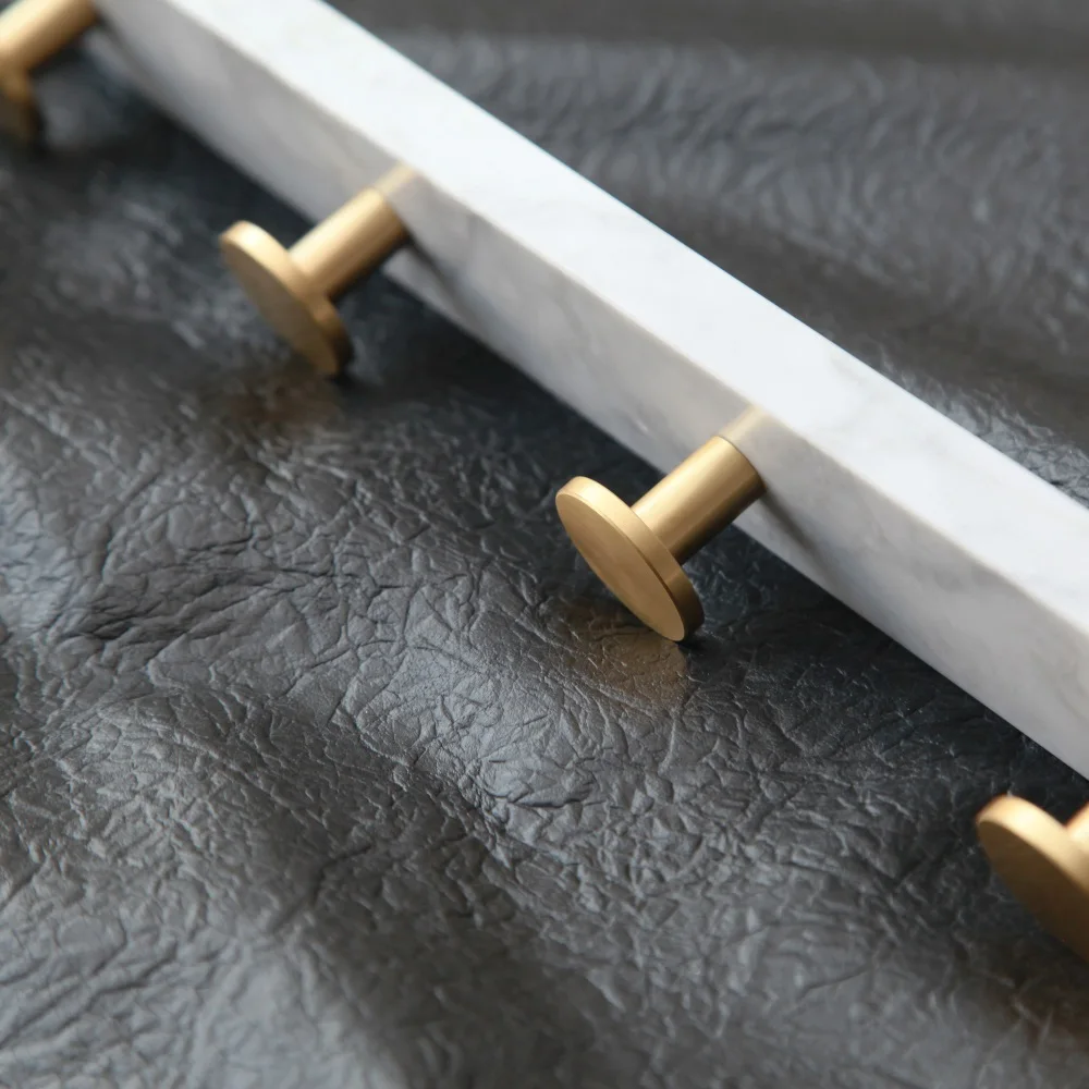 Maxery Nordic Luxury Marble Coat Hook Bathroom Creative Minimalist Hook Bedroom Coat Hook Brass