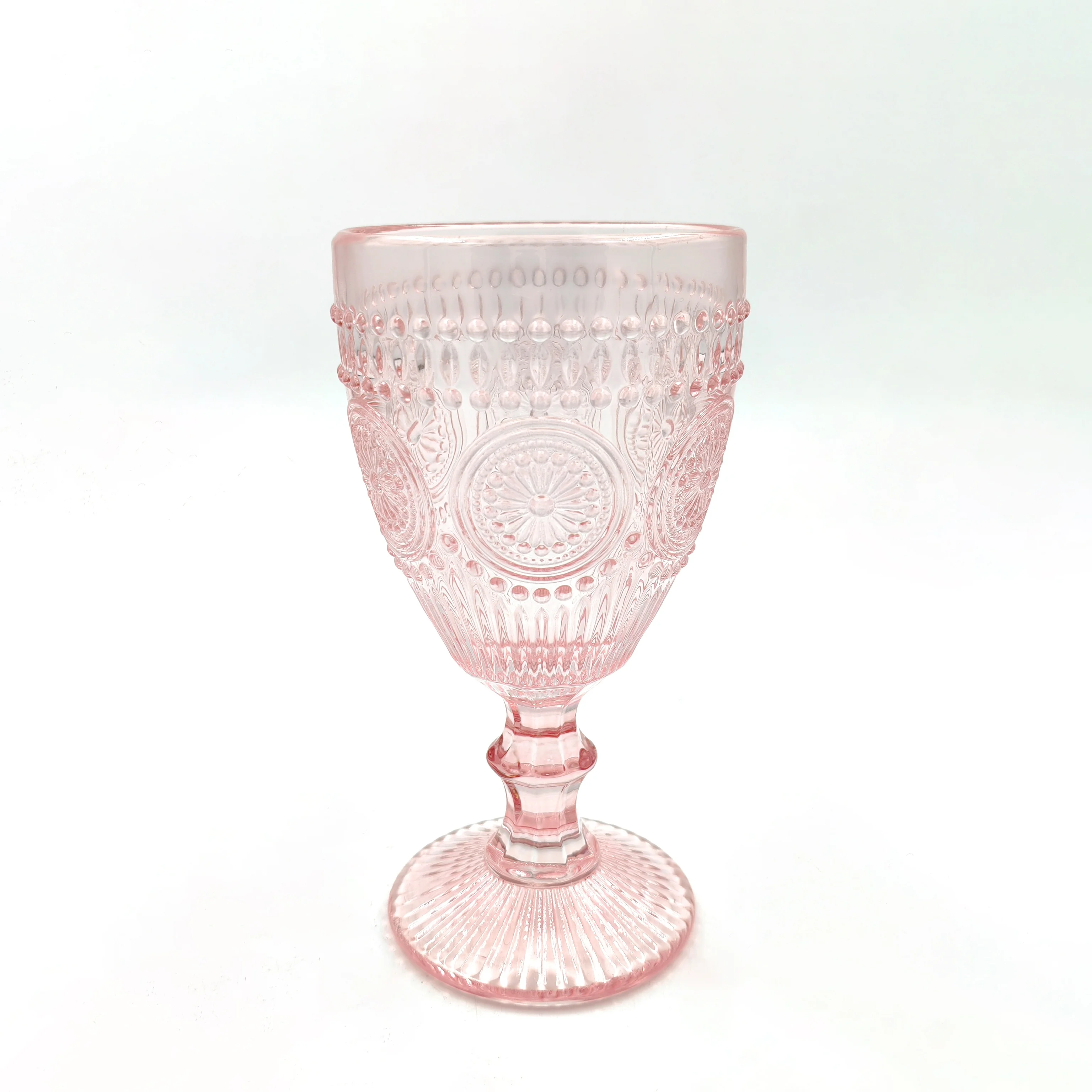 Party Wedding European Vintage Embossed Lead-free Crystal Colored Wine Glass Goblet