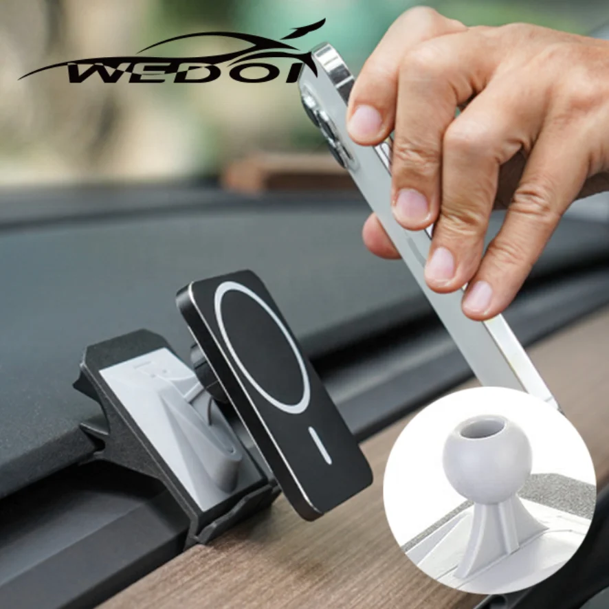 New Invention Car Phone Holder for Tesla Car Wireless Charger Mount Stable Magnet Mini Black OEM Magnetic Universal ABS
