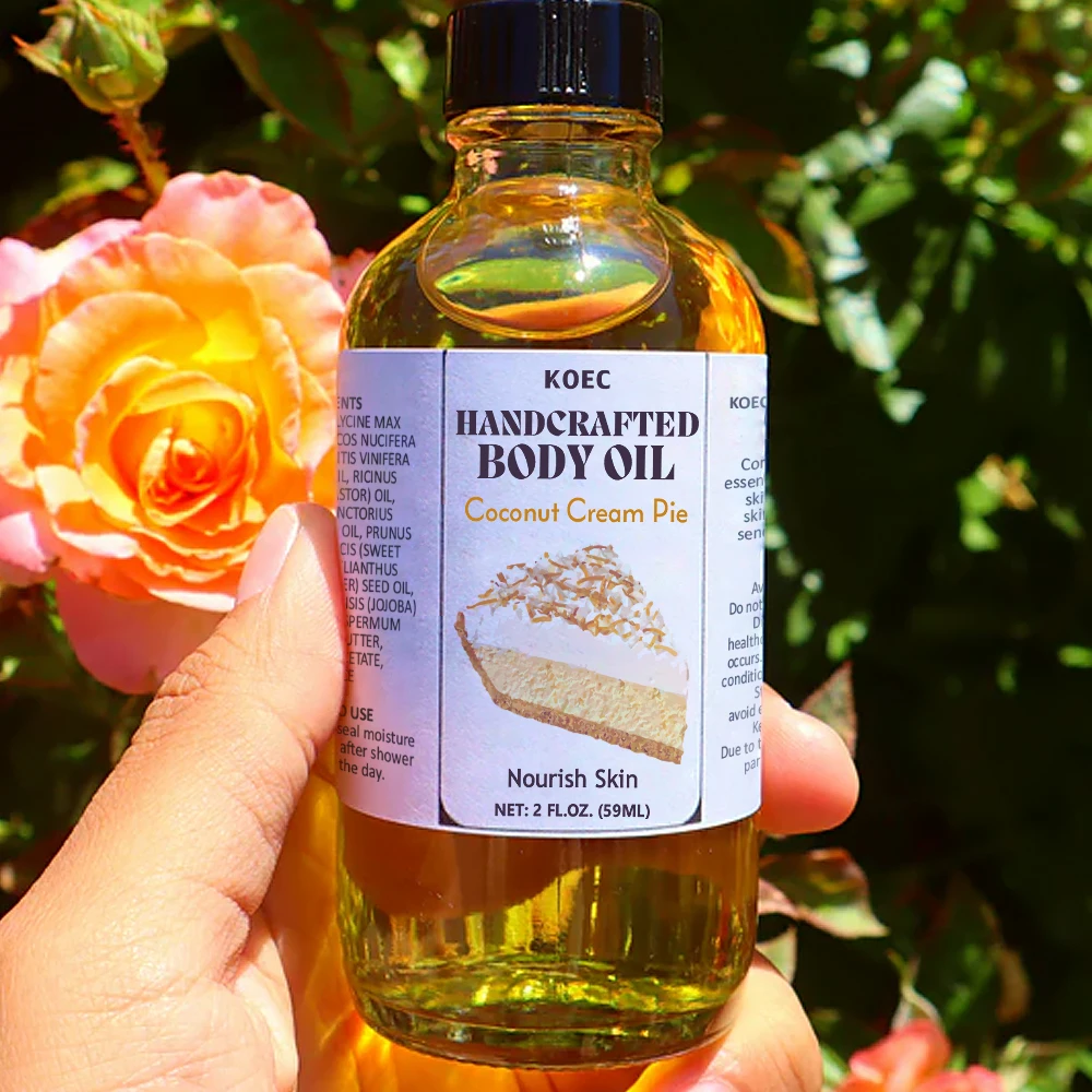 KOEC Handcrafted  Coconut Cream Pie Body Oil For Smooth and Silky Skin Moisturizer Fragrance Body Care Accept Customized Logo