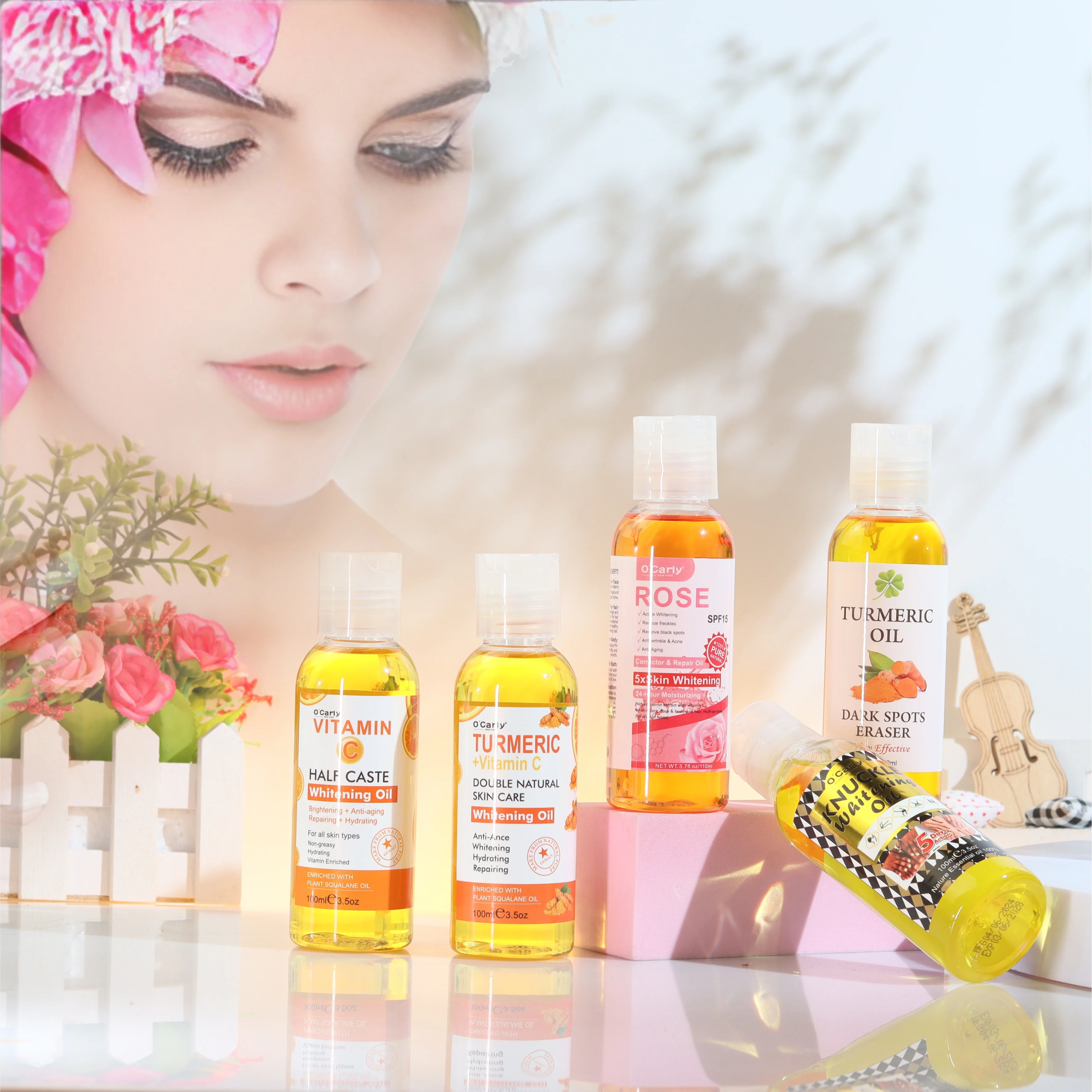 RTS Turmeric Extra Strong Peeling Oil 100ml OCarly Rose Knuckle Whitening Skin Care Vitamin C Hydrating Repairing Half Caste Oil