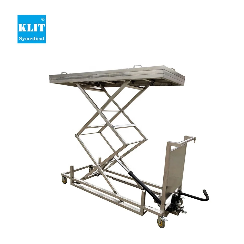Provide customizable size mortuary coffin trolley lift/Mortuary Scissor Lift/Funeral Body Lifting Corpse Cart