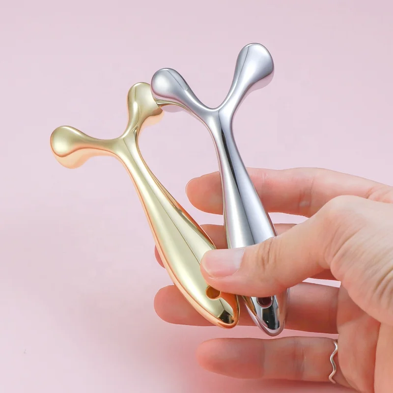 Beauty lifting nose gua sha board metal massage silver face scraping massager