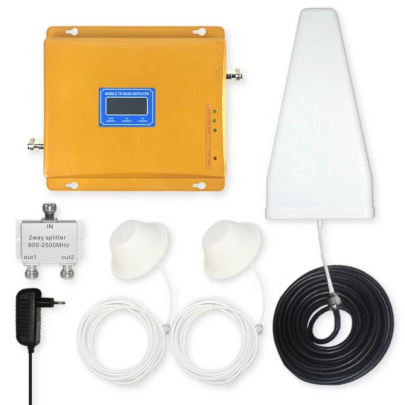 Dual band GSM 2g 3g 4g lte mobile network booster 900/1800mhz signal repeater with Antenna signal booster repeater 3g 4g lte