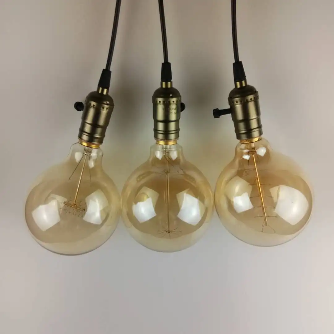 Wholesale E27 Vintage Globe edison bulb lamp 240V 60W Edison carbon filament Light Bulb g125