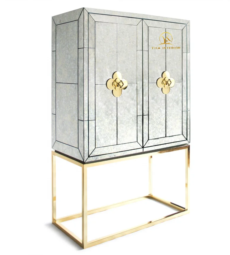 Jonathan Adler классический антикварный зеркальный дельфиновый барный шкаф художественный дизайн коктейльный высокий буфет домашняя мебель