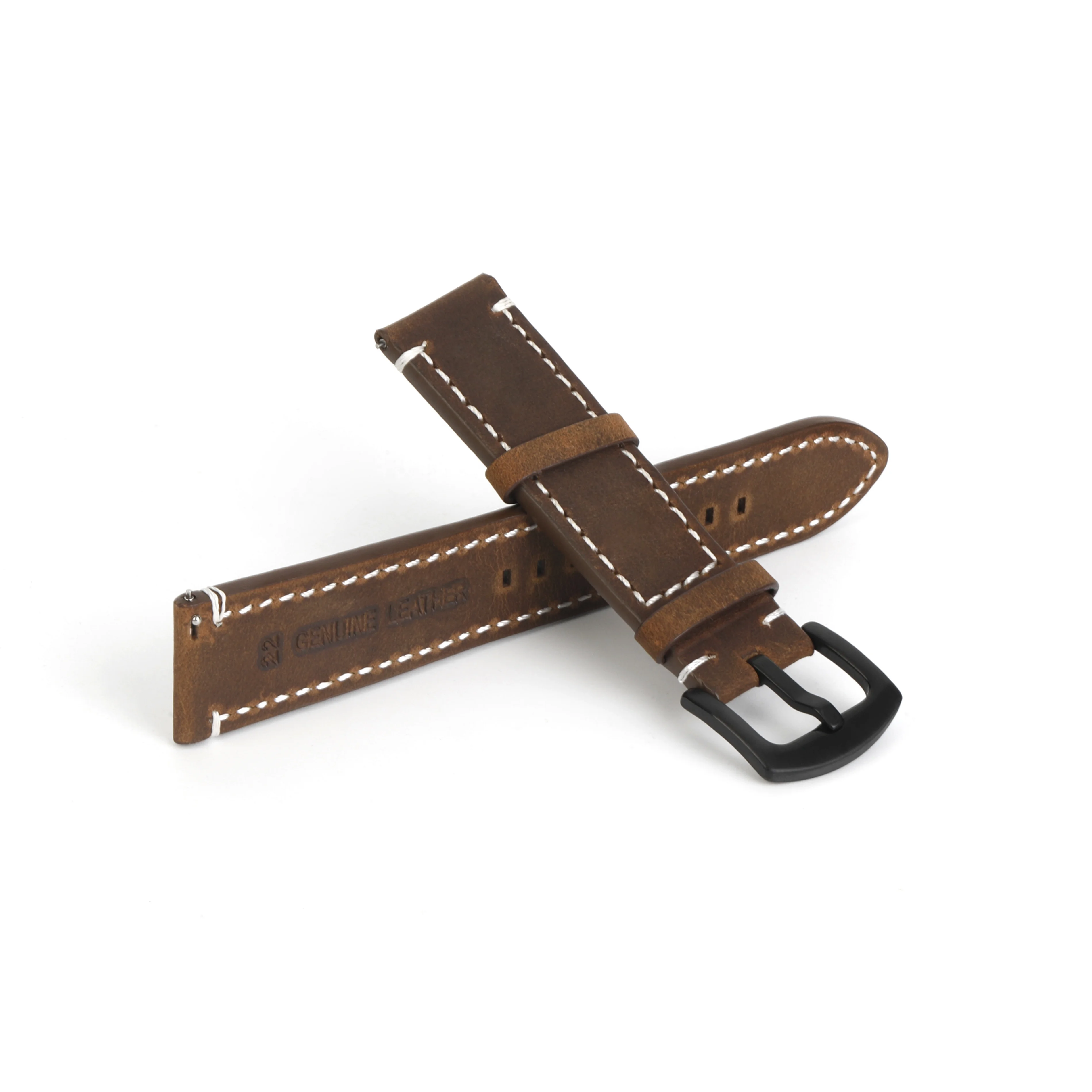 Luxury Thick Solid Crazy Horse Retro Texture All High Quality Genuine Leather Watch Strap quick release For Man