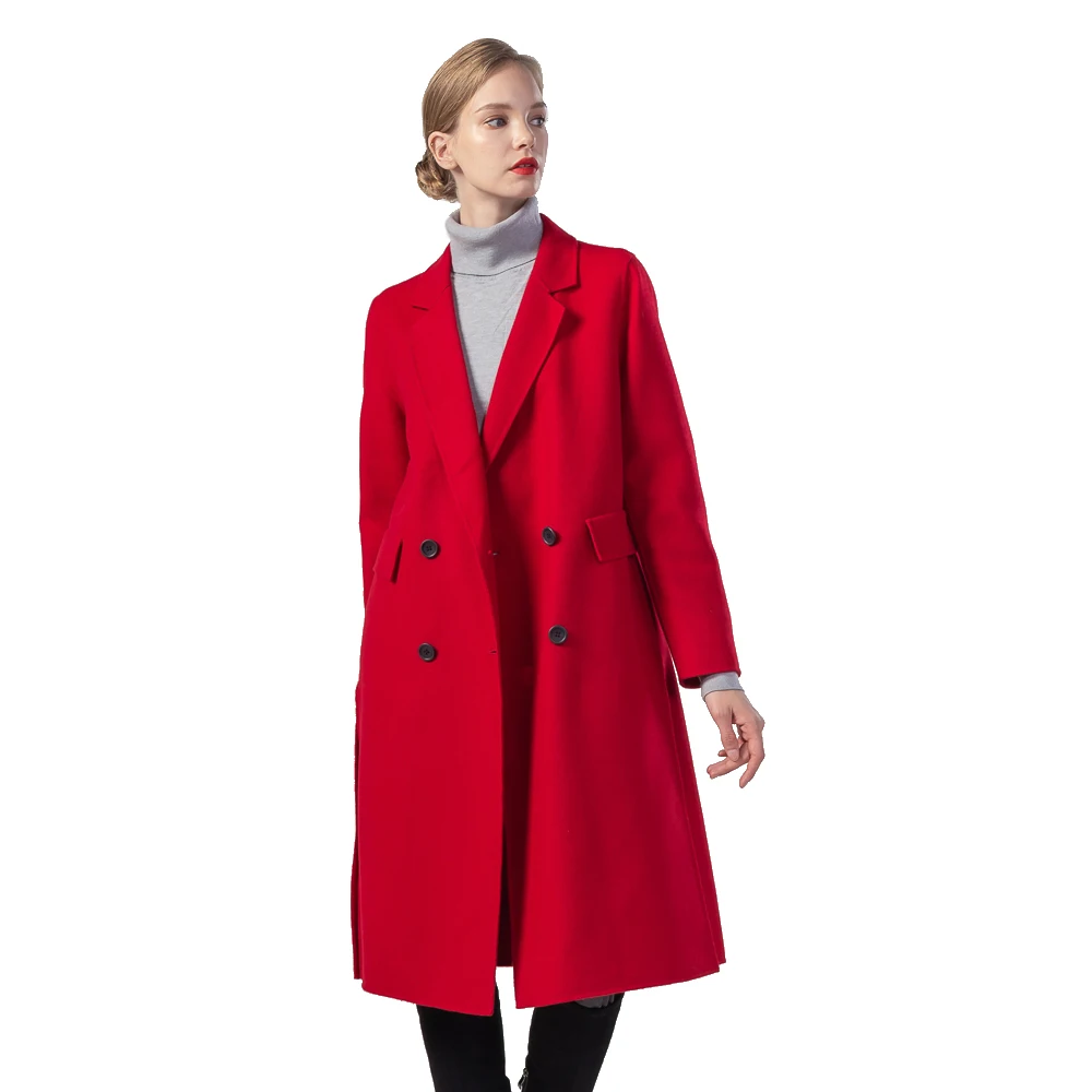 
Женское шерстяное пальто с воротником-стойкой, мягкое пальто из натурального меха ягненка с воротником-стойкой, зима 2019 
