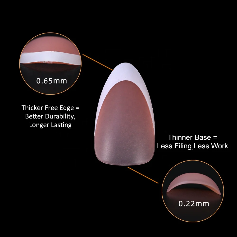 Gelsky New Product Colored Nail Tips Artificial Nail Tips Short Almond Nail Tips