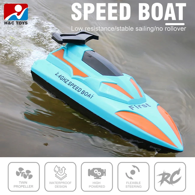 Simulation Mini Water Ship with Light Remote Control 2.4g 5 Channel Speedboat Toy Kid Rc Boat