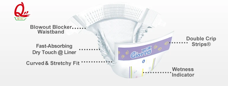 Big elastic ear pampering style tape diapers ultra thin baby diapers