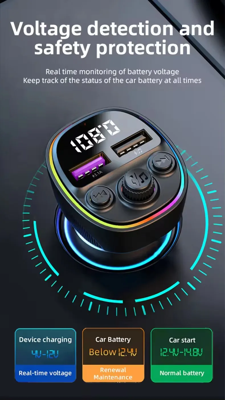 Portable FM Transmitter blue tooth Car Kit Handsfree FM Modulator Wireless Radio Transmitter MP3 Player with USB Car Charger
