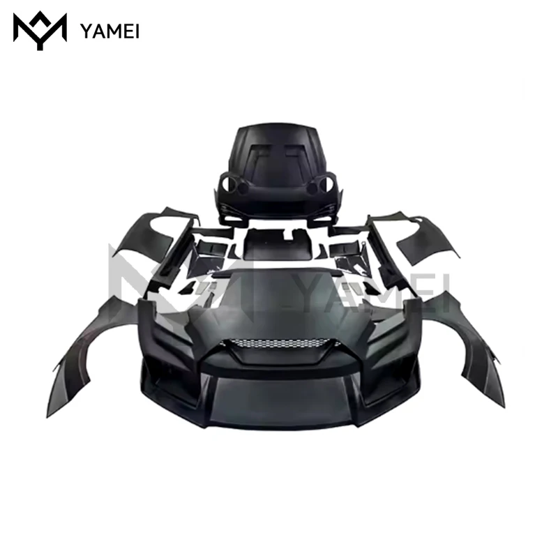 Body Kit For Nissan GTR Upgrade To Third LB Wide Style With Car Bumper Side Skirts Hood Fender Spoiler Car Bodykit
