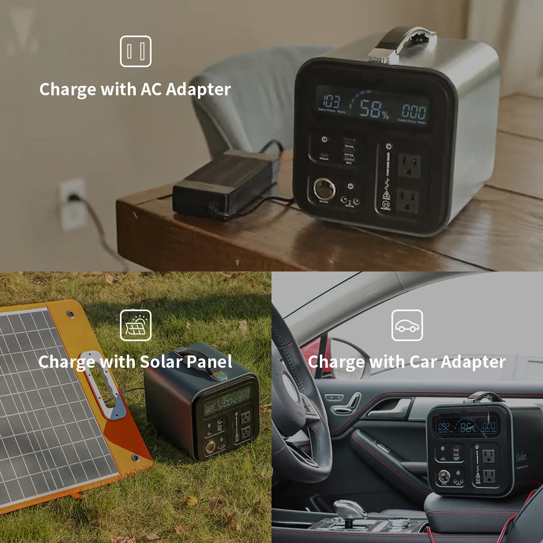 Портативная электростанция 500 Вт портативная батарея 110 В 220 AC DC солнечная для использования вне помещений PD Тип C