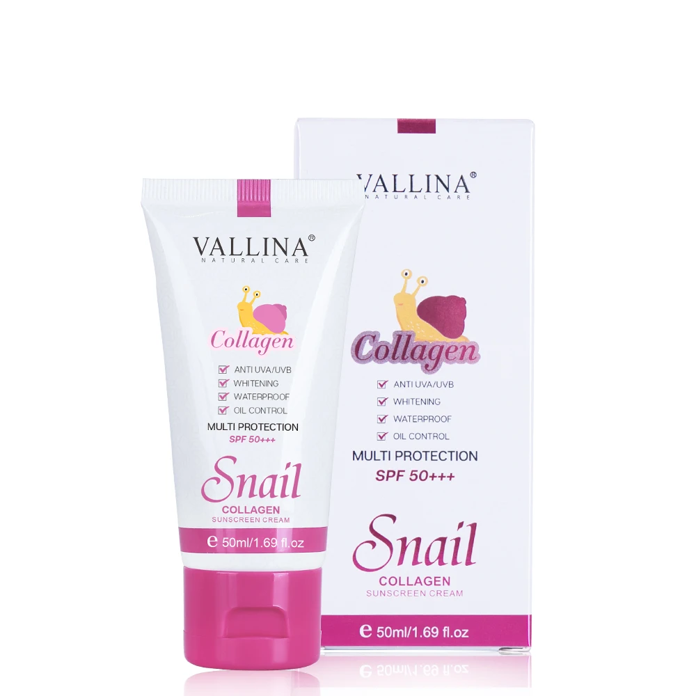Солнцезащитный крем spf 50, уход за лицом, частная торговая марка, отбеливающий солнцезащитный блок, улитка, коллаген, органический солнцезащитный крем