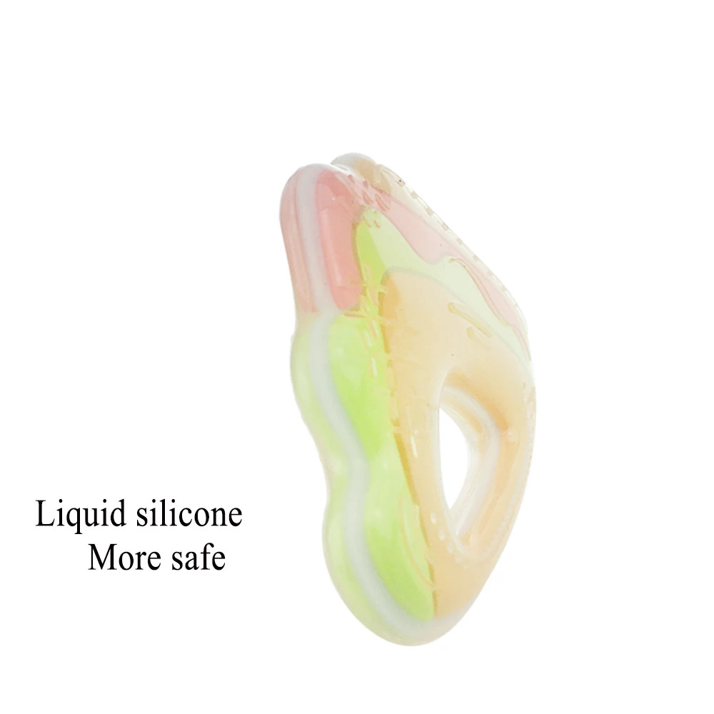 New Custom Sandwich Shaped Baby Teether Toys Non-toxic Silicone Baby Pacifier Teether For Baby Chewing Infant Teething Toys