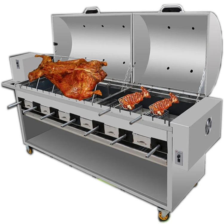 Wholesale outdoor trolley  rotary chicken grill automatic gas electric charcoal  kebab lamb   BBQ grills machine