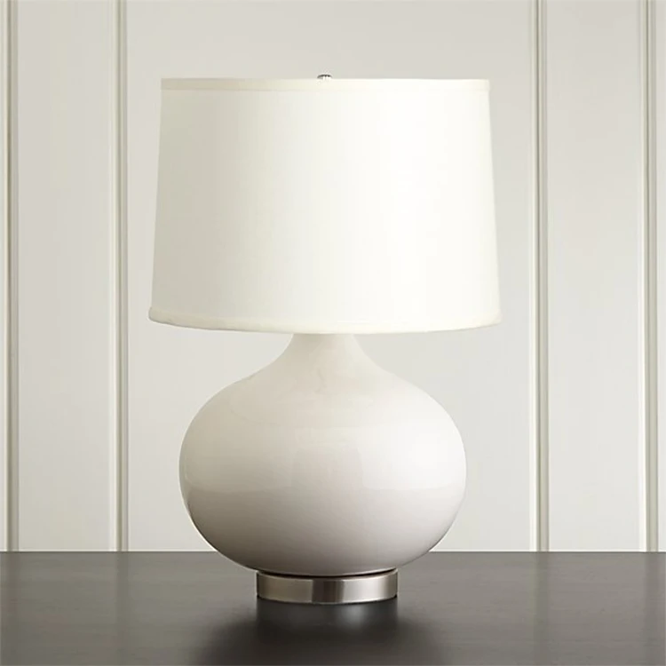 Factory Direct Sales Luxury Modern Ceramic Lamp Body With Fabric Shade  Bedside Table Lamp