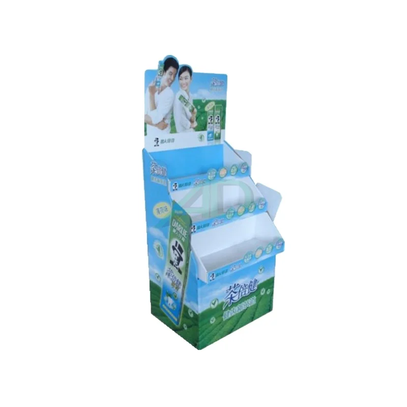 customized graphic POP advertising display shelf recyclable sturdy cardboard display stand for supermarket