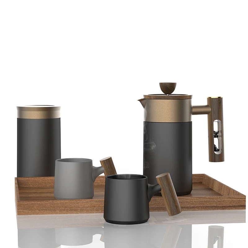 DHPO Customized wholesale coffee tools ceramic coffee press filter maker custom shaped home french coffee press