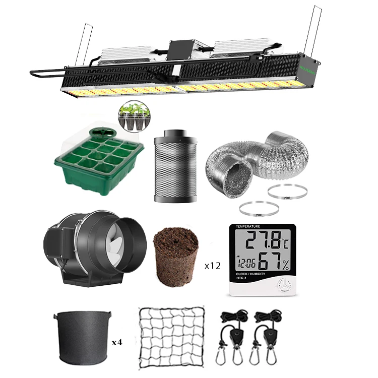 Полный спектр, профессиональная гидропонная система для выращивания растений, комплект для выращивания в помещении, светодиодная палатка