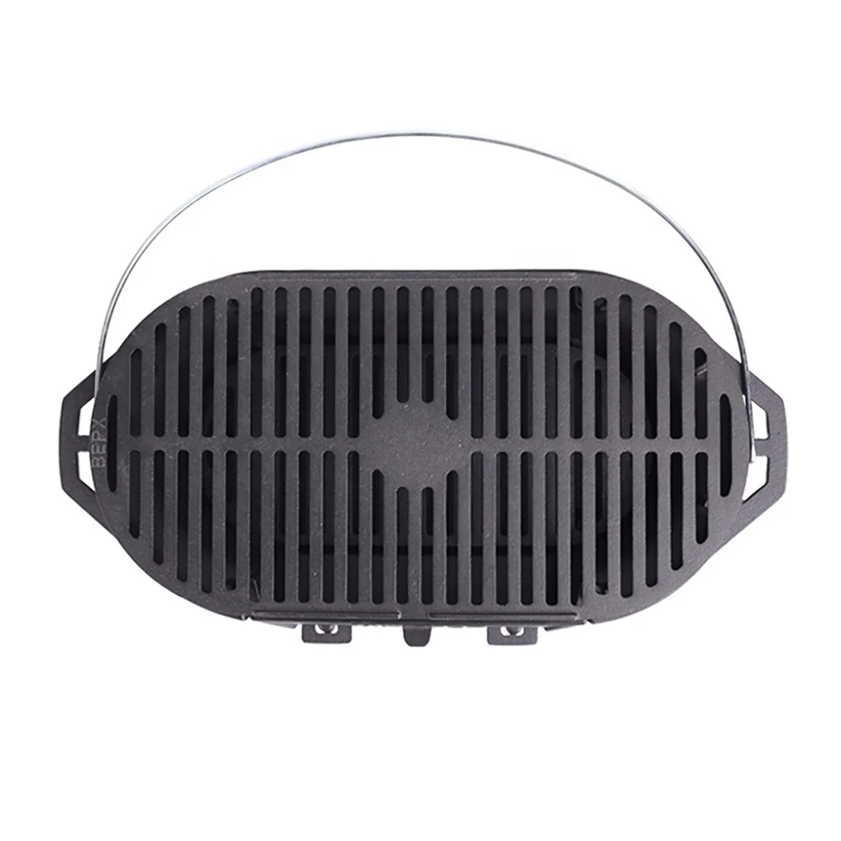 Heavy Duty Cast Iron Charcoal Grill Outdoor Small Portable Camping Cooking Nonstick Grate Surface Charcoal Grill