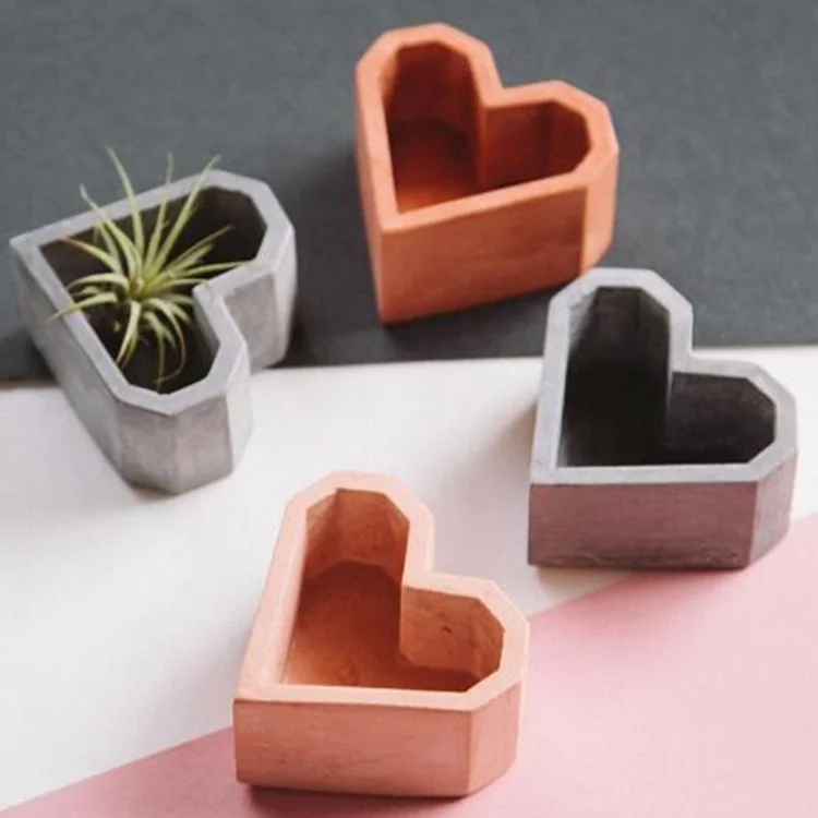 Oem заводское украшение силиконовая форма в форме сердца цементный горшок бетон гипс для бетонных цветочных горшков ВАЗ