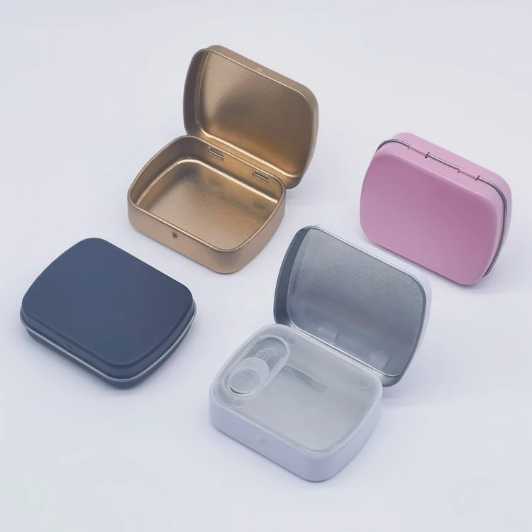 1oz Small White Black Gold Pink Rose Gold 30g Eyebrow Soap Pills Metal Hinged Mint Tin
