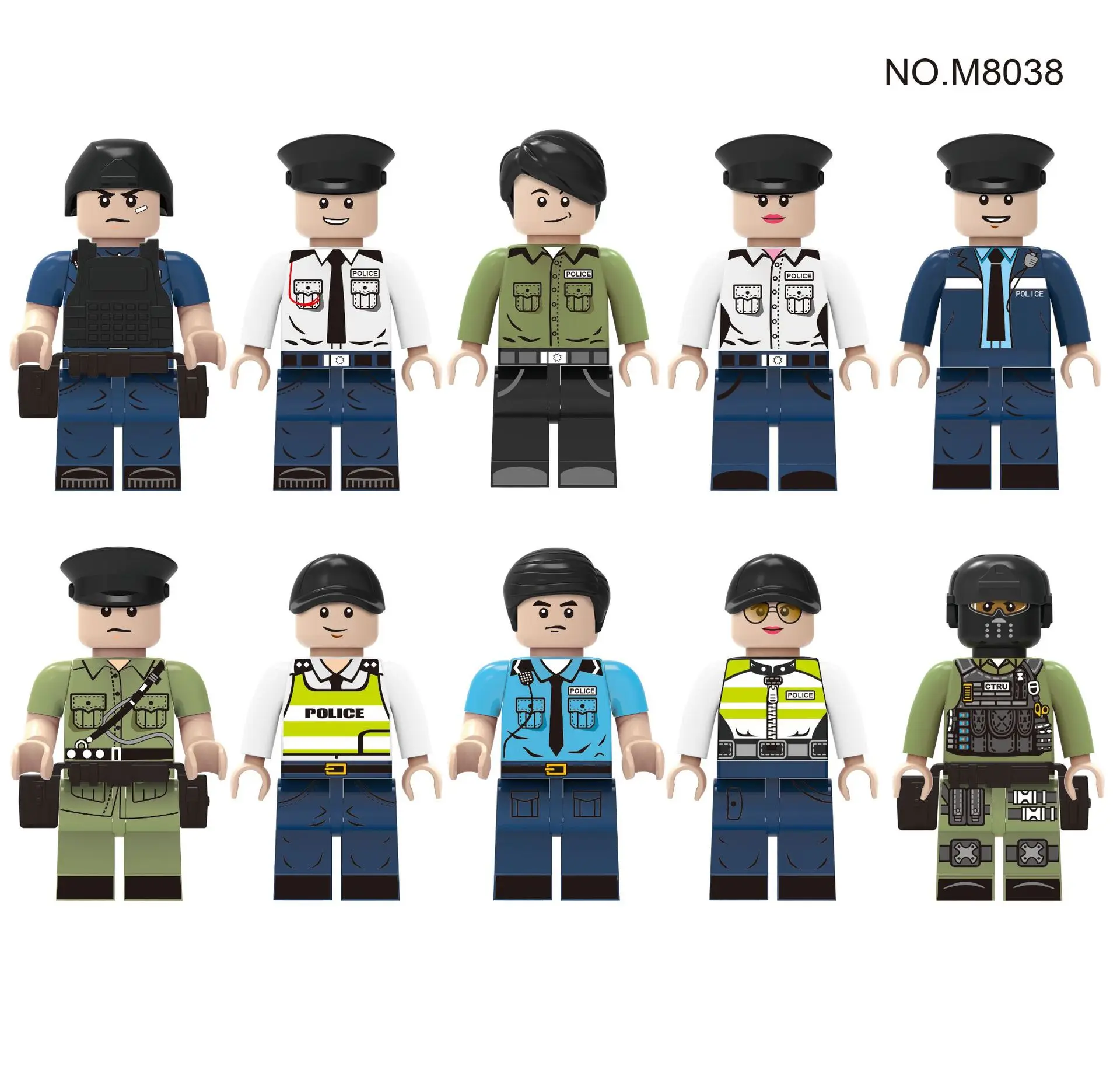 2024 Hot Sale Building Block Figures Mini Brick Characters DIY Construction Toys Compatible with Leading Brands Polices Doctors
